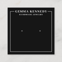 Minimalistische zwart-wit oorbel display Kaart