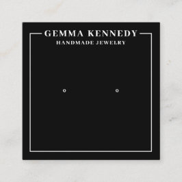 Minimalistische zwart-wit oorbel display Kaart Vierkante Visitekaartje