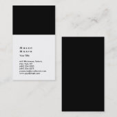 Minimalistische Zwart Wit Plain Modern Professiona Visitekaartje (Voorkant / Achterkant)