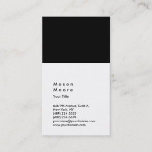 Minimalistische Zwart Wit Plain Modern Professiona Visitekaartje