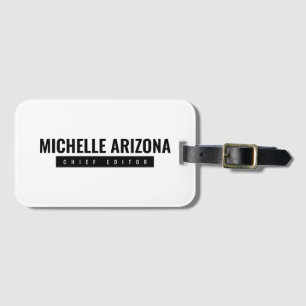 Minimalistische zwart-wit Professional Modern Bagagelabel