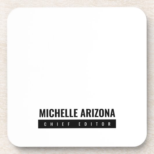 Minimalistische zwart-wit Professional Modern Bier Onderzetter (Voorkant)