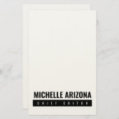 Minimalistische zwart-wit Professional Modern Briefpapier (Voorkant / Achterkant)