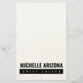 Minimalistische zwart-wit Professional Modern Briefpapier (Voorkant)