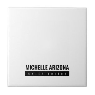 Minimalistische zwart-wit Professional Modern Tegeltje