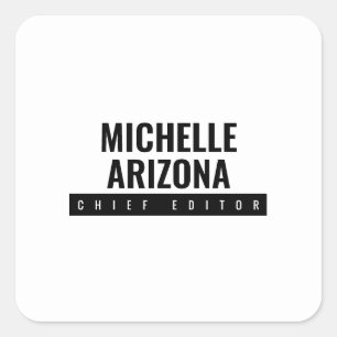 Minimalistische zwart-wit Professional Modern Vierkante Sticker