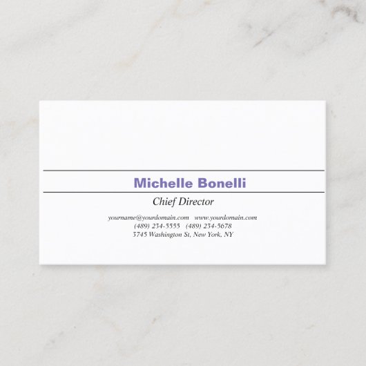 Minimalistische Zwart Wit Professioneel Modern Visitekaartje (Voorkant)