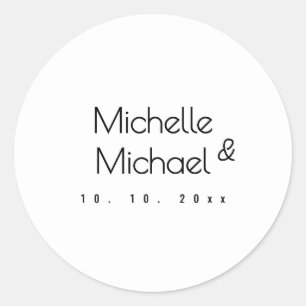 Minimalistische zwart-wit professionele moderne na ronde sticker