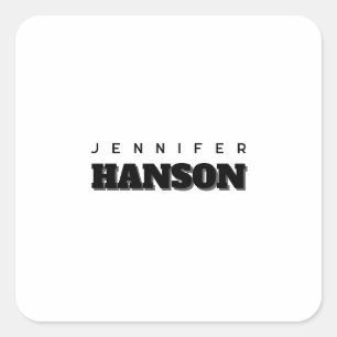 Minimalistische zwart-wit professionele moderne na vierkante sticker