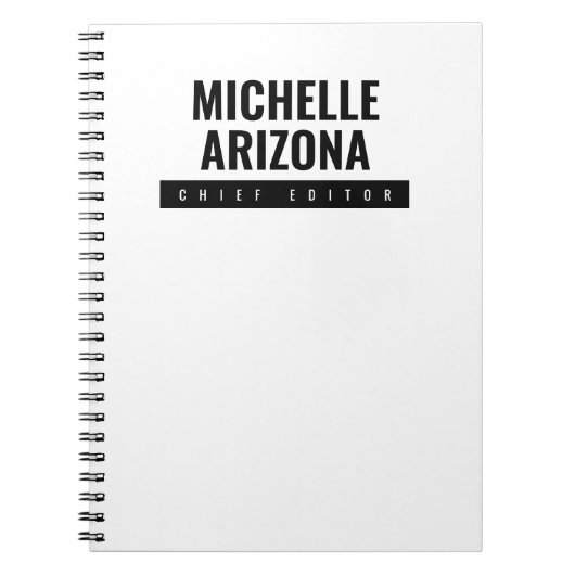 Minimalistische Zwart & Wit Professionele Moderne Notitieboek (Voorkant)