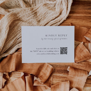 Minimalistische zwart-wit QR-code moderne bruiloft RSVP Kaartje