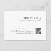 Minimalistische zwart-wit QR-code moderne bruiloft RSVP Kaartje (Voorkant)