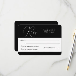 Minimalistische Zwart&Wit RSVP Kaart