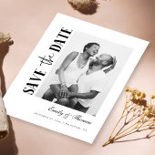 Minimalistische Zwart-Wit Save the Date Kaart