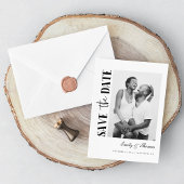 Minimalistische Zwart-Wit Save the Date Kaart