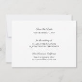 Minimalistische Zwart-Wit Save The Date Trouwkaart Bedankkaart (Achterkant)