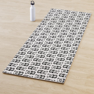 Minimalistische zwart-wit Schattigee panda tekenin Yogamat