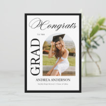 Minimalistische zwart-wit scriptie grad-feest foto