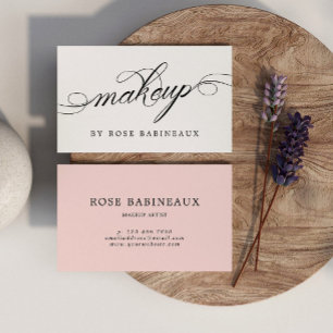 Minimalistische zwart-wit swirly make-up artiest visitekaartje