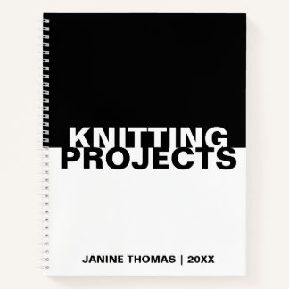 Minimalistische Zwart Wit Tekst Breien Projecten Notitieboek