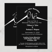 Minimalistische zwart-wit The One Wedding Kaart (Voorkant / Achterkant)