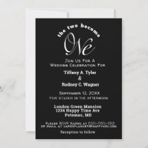 Minimalistische zwart-wit The One Wedding