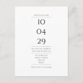 Minimalistische Zwart-wit Trouw Uitnodiging (Voorkant)