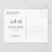 Minimalistische Zwart-wit Trouwkaart Save The Date Aankondigingskaart (Achterkant)