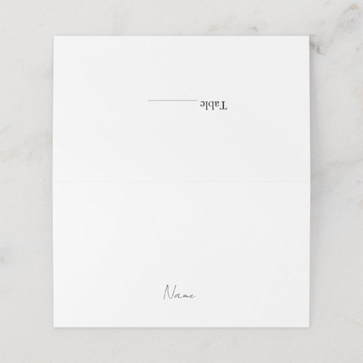 Minimalistische Zwart Wit Trouwnaam Kaart (Buitenkant ongevouwen)