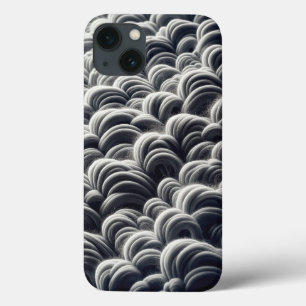 Minimalistische zwart-wit vezelstroom telefoonhoes iPhone 13 hoesje