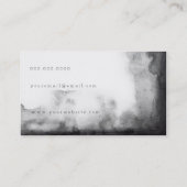 Minimalistische zwart-wit waterverf visitekaartje (Achterkant)