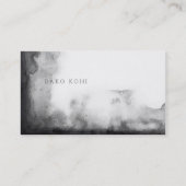 Minimalistische zwart-wit waterverf visitekaartje (Voorkant)