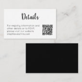 Minimalistische zwart-wit website QR-code Informatiekaartje (Voorkant / Achterkant)