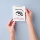 Minimalistische zwart-wit wimperextensie make-up flyer (Hand)