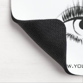 Minimalistische zwart-wit wimperextensie make-up muismat (Hoek)