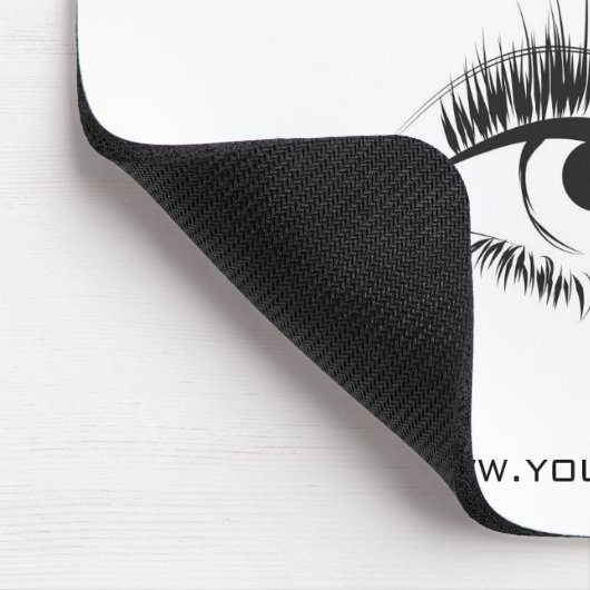 Minimalistische zwart-wit wimperextensie make-up muismat (Hoek)