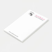 Minimalistische zwart-wit wimperextensie make-up post-it® notes (Schuin)