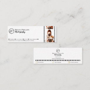 Minimalistische zwart-wit Your Logo-fotografie Mini Visitekaartje