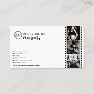 Minimalistische zwart-wit Your Logo-fotografie Visitekaartje