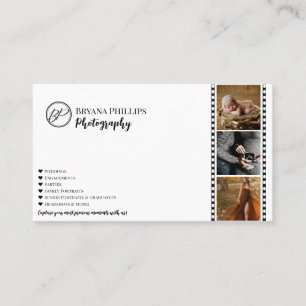 Minimalistische zwart-wit Your Logo-fotografie Visitekaartje
