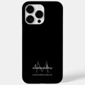 Minimalistische zwart-witmonogramnaam Case-Mate iPhone case (Achterkant)