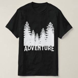 Minimalistische zwart-witte dennenboom Adventure T T-shirt