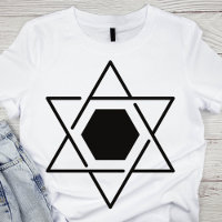 Minimalistische zwart-witte ster van David