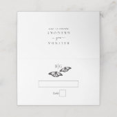 Minimalistische zwart witte vlinder monogram bruil (Buitenkant ongevouwen)