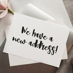Minimalistische Zwart Witte We Verhuisden Nieuw Th Briefkaart