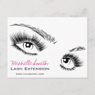 Minimalistische zwart-witte wimpers Chic Make-up Briefkaart