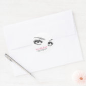 Minimalistische zwart-witte wimpers Chic Make-up Ronde Sticker (Envelop)