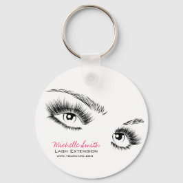Minimalistische zwart-witte wimpers Chic Make-up Sleutelhanger