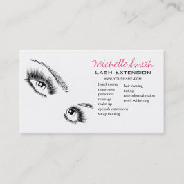Minimalistische zwart-witte wimpers Chic Make-up Visitekaartje