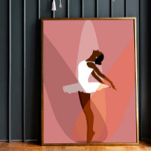 Minimalistische zwarte ballerina Afro-Amerikaanse